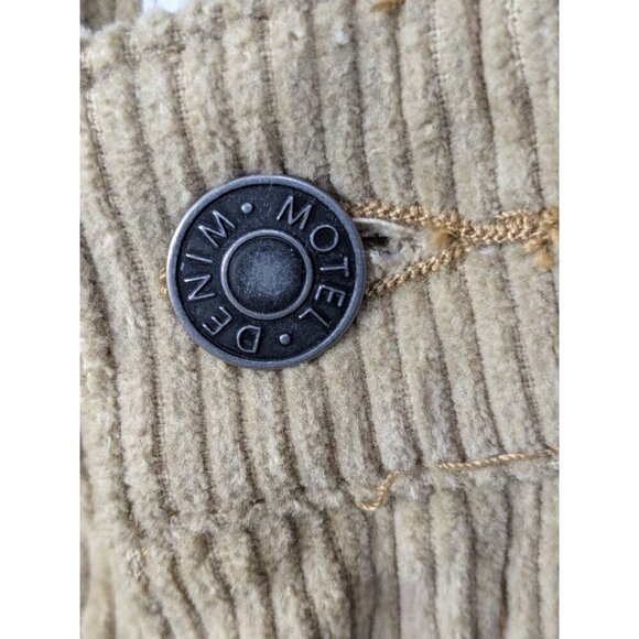 Motel Denim Corduroy Pants Womens Small S 31L Parallel Trouser Cords Tan Sand - Picture 15 of 15